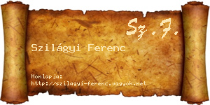 Szilágyi Ferenc névjegykártya