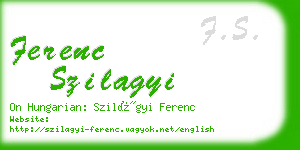 ferenc szilagyi business card